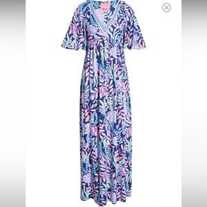 Lilly Pulitzer Manuela Print Short Sleeve Maxi Dress